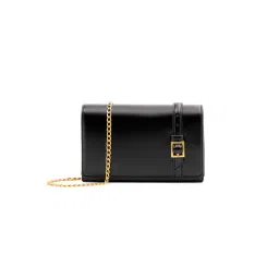 MIRAGGIO Black Hazel Solid Clutch with Detachable Chain (S)-image-17