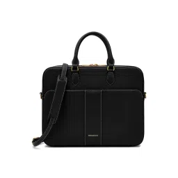 Miraggio Black Parker Textured Large Laptop Bag-image-33