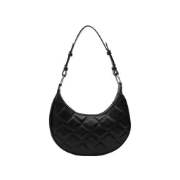 Miraggio Black Quilted Medium Hobo Shoulder Bag-image-44