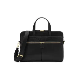 Miraggio Black Reese Textured Large Laptop Bag-image-23