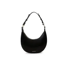 Miraggio Black Solid Hobo Shoulder Bag-image-12