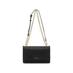 Miraggio Black Solid Medium Sling Handbag-image-0