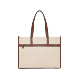 Miraggio Brown & Beige Solid Large Tote Handbag-image-3