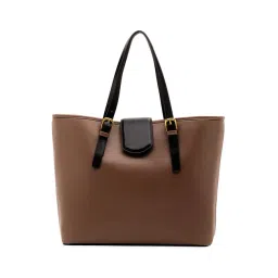 Miraggio Brown Elsa Textured Large Tote-image-14