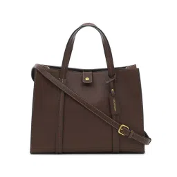 Miraggio Brown Grace Textured Large Leather Tote-image-15