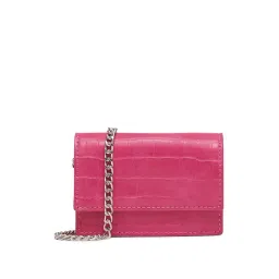 Miraggio Camilla Pink Textured Small Sling Handbag-picture-20