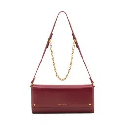 Miraggio Davina Maroon Medium Leather Clutch-picture-18