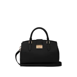 Miraggio Ellen Black Solid Medium Handbag-image-5