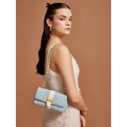 Miraggio Estelle Blue Small Textured Cross Body Bag-picture-20