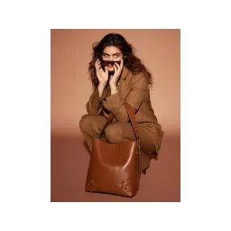 MIRAGGIO Gabriella Brown Shoulder Tote Bag With Adjustable Strap-picture-10