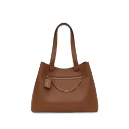 Miraggio Keya Brown Textured Large Leather Tote-image-37