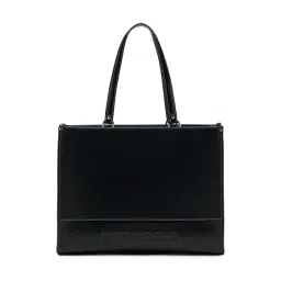 Miraggio Leanne Black Textured Large Leather Tote-picture-33