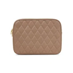 Miraggio Lena Beige Quilted Large Leather Laptop Sleeve-picture-11