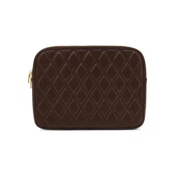 Miraggio Lena Brown Quilted Large Leather Laptop Sleeve-picture-12