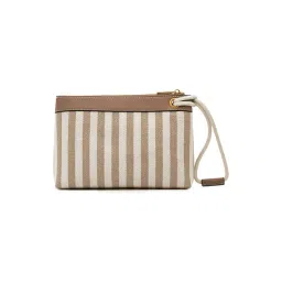 Miraggio Marina Beige Striped Medium Pouch image 2