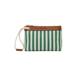 Miraggio Marina Green Striped Medium Pouch-picture-13