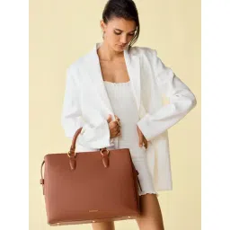 Miraggio Melissa Brown Textured Large Leather Tote-image-36