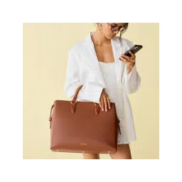 MIRAGGIO Melissa Brown Tote Bag with Detachable Strap-image-8