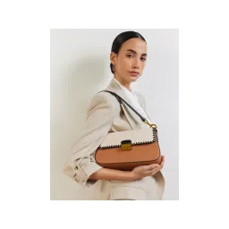 MIRAGGIO Sarah Beige Structured Shoulder Bag-picture-16