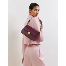 Miraggio Sarah Wine Textured Small Shoulder Bag-picture-40