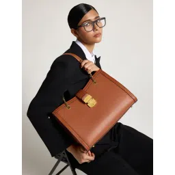 Miraggio Selena Brown Textured Large Tote-picture-19