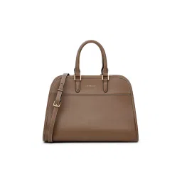 MIRAGGIO Taupe Solid Hand Bag and Detachable Strap-picture-14