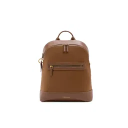 MIRAGGIO Women Brown Solid Sloane Backpack (L)-picture-14