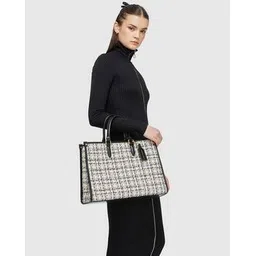 miraggio Women Checked Tote Bag with Detachable Strap-picture-42