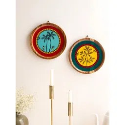Mirai Woods 2 Pieces Blue & Yellow Printed Hanging Wall Decor-picture-33