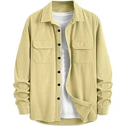 miramichi Men's Full Sleeve Corduroy Striped Casual Jacket, Ideal for Stylish Everyday Outfits (Yellow, S)-picture-19
