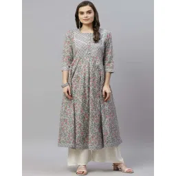 Miravan Blue Cotton Printed Anarkali Kurta-picture-19