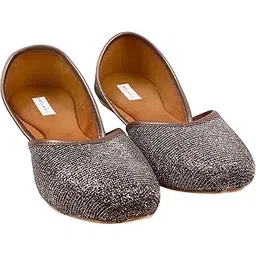 miraya impex Miraya Black Sequence Punjabi Jutti Mojaris Traditional Bellie Shoes for Women-picture-13