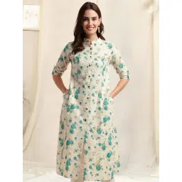 MIRCHI FASHION Beige Cotton Floral Print Straight Kurta-picture-29