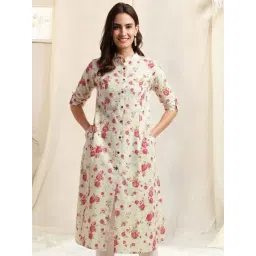 MIRCHI FASHION Beige Cotton Floral Print Straight Kurta-picture-47