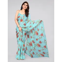 MIRCHI FASHION Floral Printed Poly Chiffon Saree-picture-21