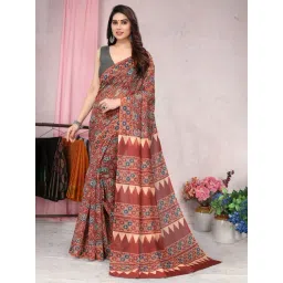 MIRCHI FASHION Maroon Printed Saree With Unstitched Blouse-picture-17