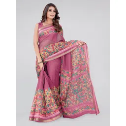 MIRCHI FASHION Pink & Turquoise Blue Geometric Printed  Zari Saree-picture-14