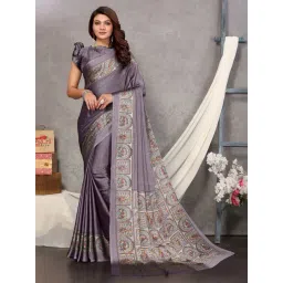 MIRCHI FASHION Purple Printed Saree With Unstitched Blouse-picture-18