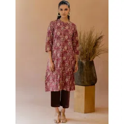 MIRCHI FASHION Red Cotton Printed A Line Kurta-picture-15
