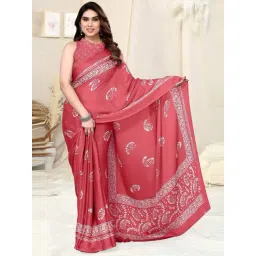 MIRCHI FASHION Red Paisley Print Saree With Unstitched Blouse-picture-27