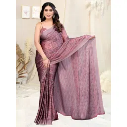 MIRCHI FASHION Rose Pink Printed Saree With Unstitched Blouse-picture-25