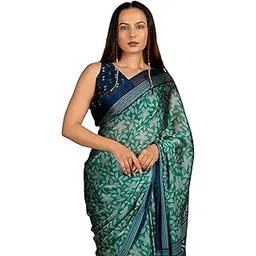 mirchi fashion Women's Chiffon Floral Printed Saree with Blouse Piece-picture-21