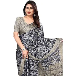mirchi fashion Women's Fancy Chiffon Madhubani Printed Saree with Blouse Piece-picture-30