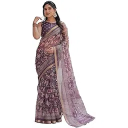 mirchi fashion Women's Kota Doria, Polyester Floral Printed Saree with Blouse Piece-picture-56
