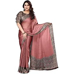 mirchi fashion Women's Plain Weave Chiffon Geometric Printed Saree with Blouse Piece-picture-28