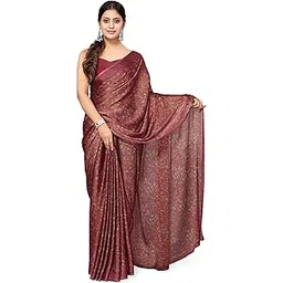 mirchi fashion Women's Ready to Wear 1 Minute Drape Chiffon Printed Saree with Blouse Piece-picture-33