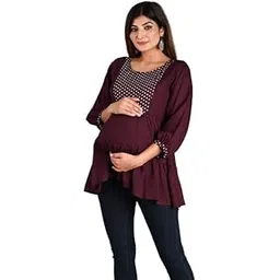 mirjai Women's Maternity Feeding Top with Zip for Easy Nursing, Latest Stylish Short Kurti for Mothers-picture-46