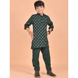 misbis Boys Geometric Printed Mandarin Collar Kurti with Trousers-picture-56