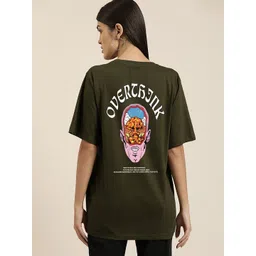 MISCHIEF MONKEY Graphic Printed Round Neck Pure Cotton Oversized T-shirt-picture-11