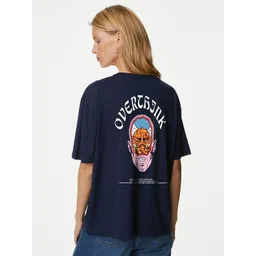 MISCHIEF MONKEY Graphic Printed Round Neck Pure Cotton Oversized T-shirt-picture-14